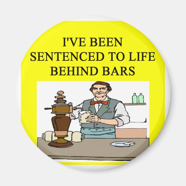 life behind bars drinking beer joke magnet (Front)
