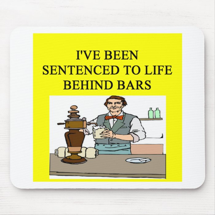 life behind bars drinking beer joke mouse mat