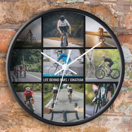 Life Behind Bars Personalize Images Bicycle Lovers Clock