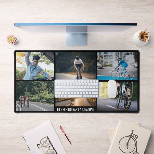 Life Behind Bars Personalize Images Bicycle Lovers Desk Mat