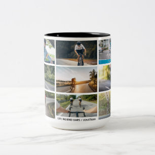 Life Behind Bars Personalize Images Bicycle Lovers Two-Tone Coffee Mug