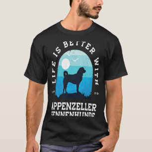 Life Better Appenzeller Sennenhunde Vintage Blue D T-Shirt
