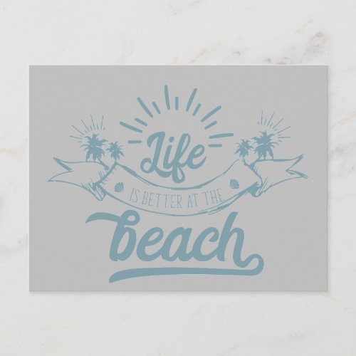 Life Better at Beach Postcard