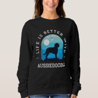 Life Better Aussiedoodle Vintage Blue Dog Mom Dad