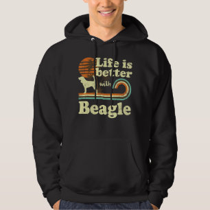 Life Better Beagle Vintage Dog Mom Dad Hoodie