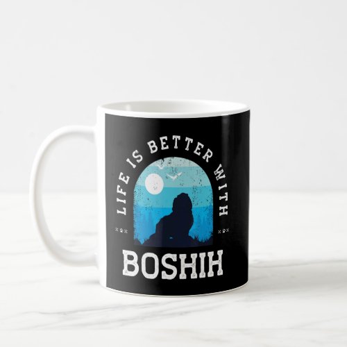 Life Better BoShih Vintage Blue Dog Mom Dad  Coffee Mug