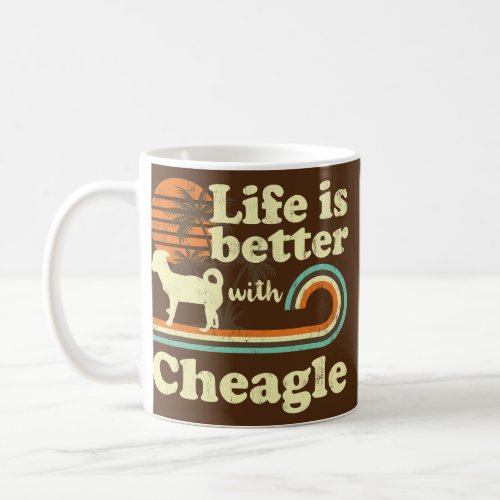 Life Better Cheagle Vintage Dog Mom Dad  Coffee Mug