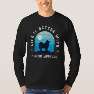 Life Better Finnish Lapphund Vintage Blue Dog Mom T-Shirt