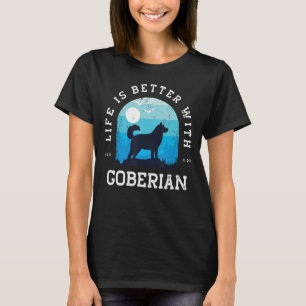 Life Better Goberian Vintage Blue Dog Mom Dad T-Shirt
