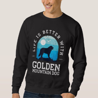 Life Better Golden Mountain Dog Vintage Blue Dog M Sweatshirt