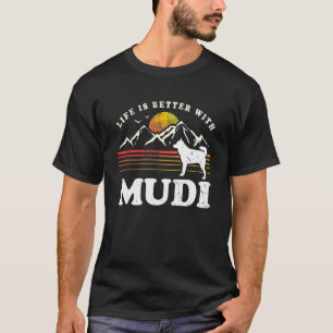 Life Better Mudi Vintage Dog Mom Dad T-Shirt