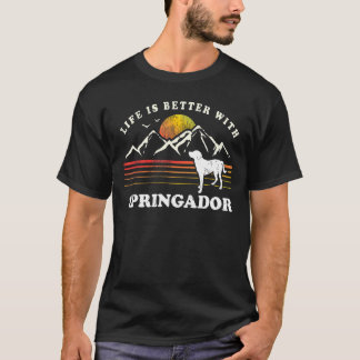 Life Better Springador Vintage Dog Mom Dad T-Shirt