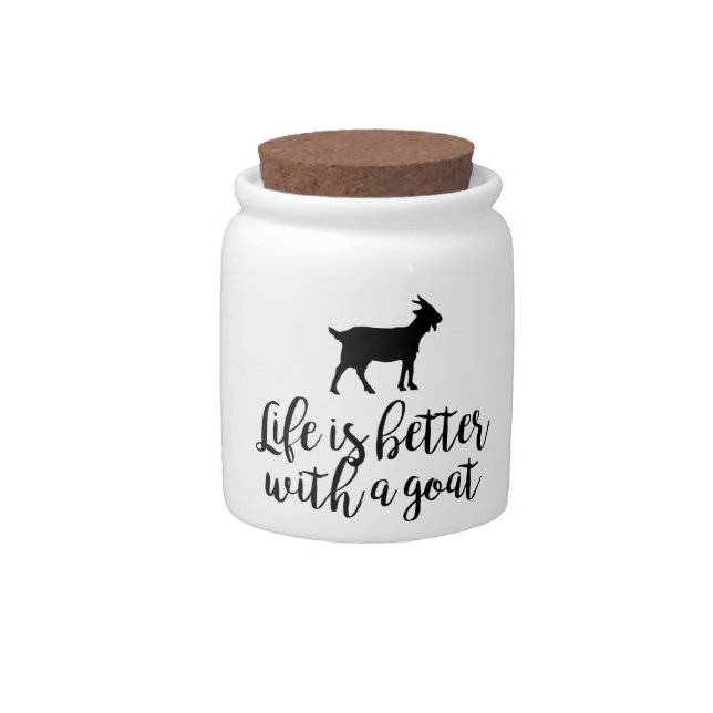 Life Better With Goat Candy Jar (Front)