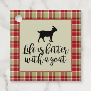 Life Better With Goat Plaid Favor Tags