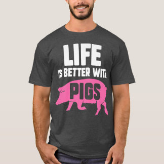 Life Better With PigsPigletPig Lover Premium 3889  T-Shirt