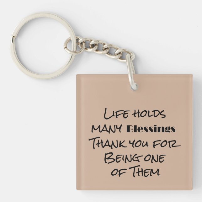 Life Blessings and Thank You Keychain (Front)