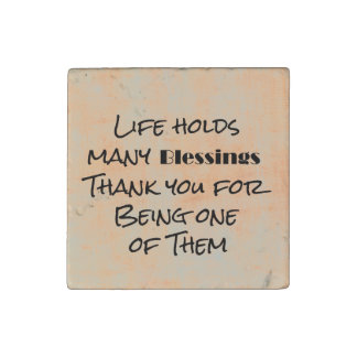 Life Blessings and Thank You Stone Magnet