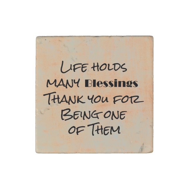 Life Blessings and Thank You Stone Magnet (Front)