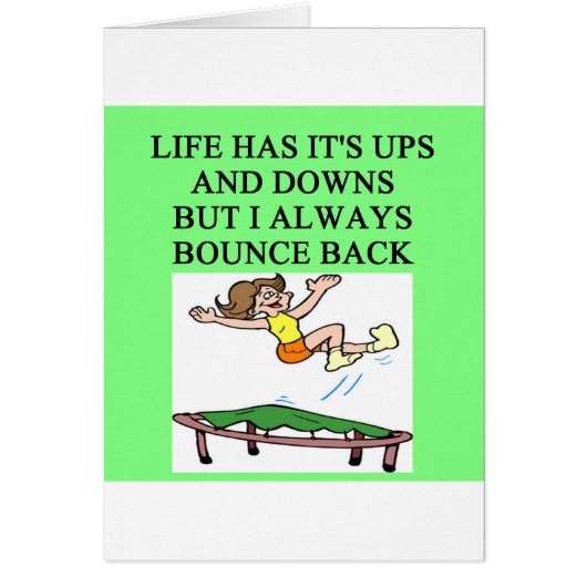 life bouncing trampoline joke cards (Front)