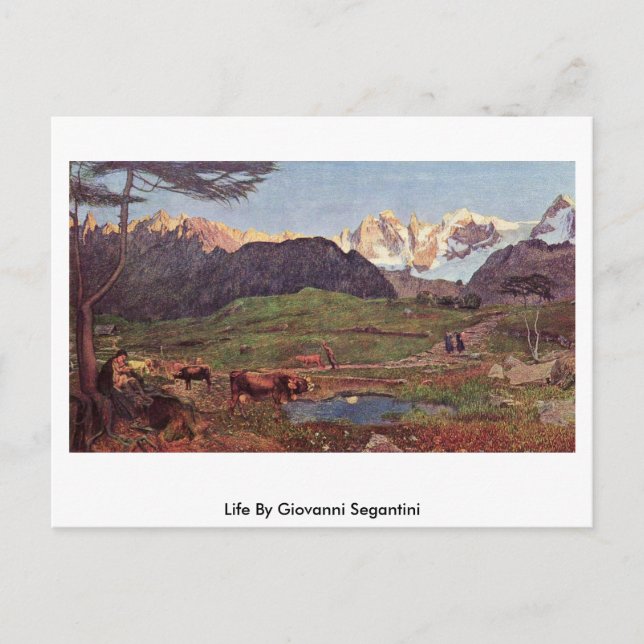 Life By Giovanni Segantini Postcard (Front)