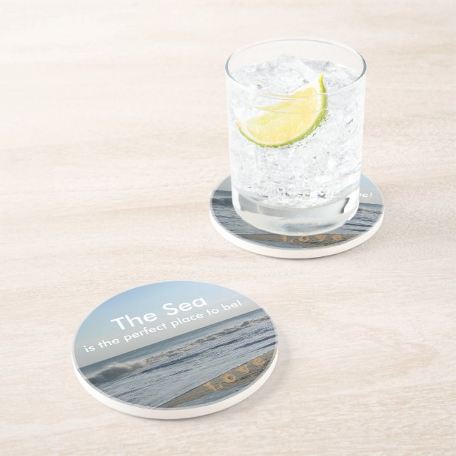 Life By the Sea Beach Sand  Drink Coaster (Side)