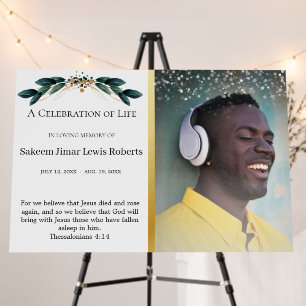 Life Celebration Elegant and Graceful Funeral  Foam Board