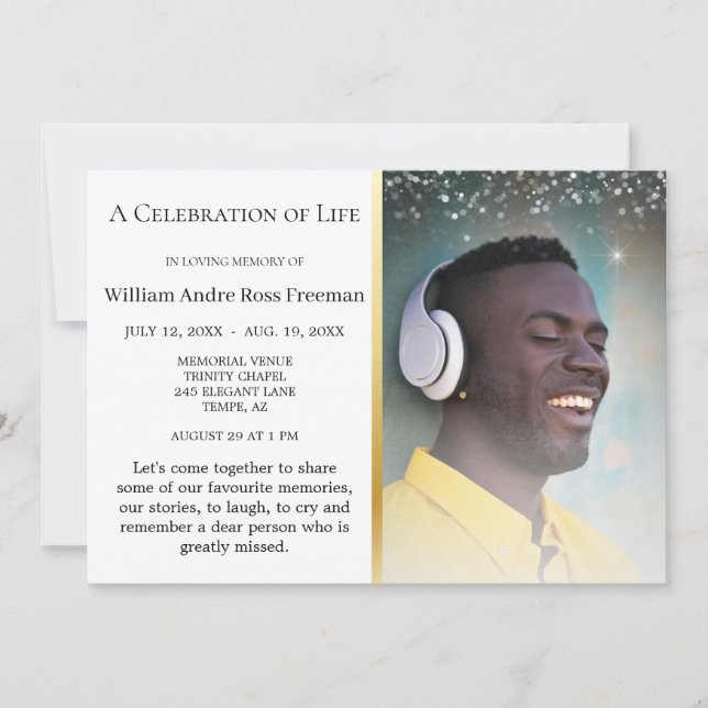Life Celebration Elegant and Graceful Funeral Invitation (Front)