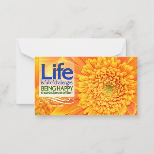 Life challenges  Happiness Inspirational Quote Note Card