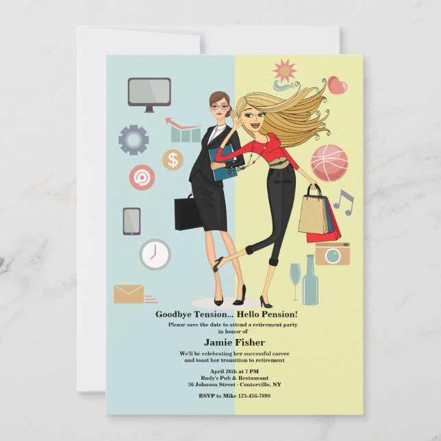 Life Change Female Retirement Party Invitation (Front)
