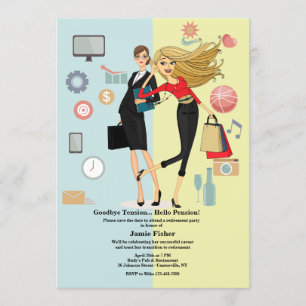 Life Change Female Retirement Party Invitation