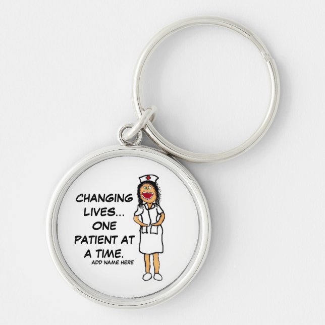 Life Changing Nurse Cartoon Keychain (Front)
