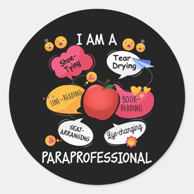 Life Changing Paraprofessional - Para Squad Parapr Classic Round Sticker (Front)