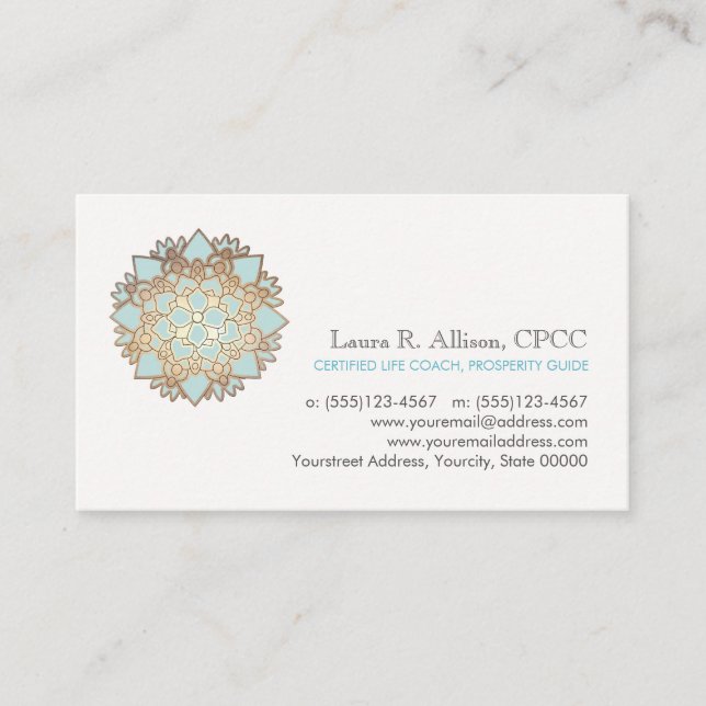 Life Coach and Integrative Medicine Business Card (Front)
