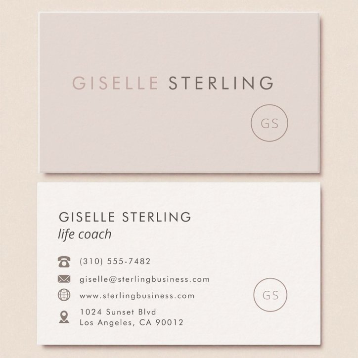 Life Coach Blush Pink Minimalist Luxury Business Card