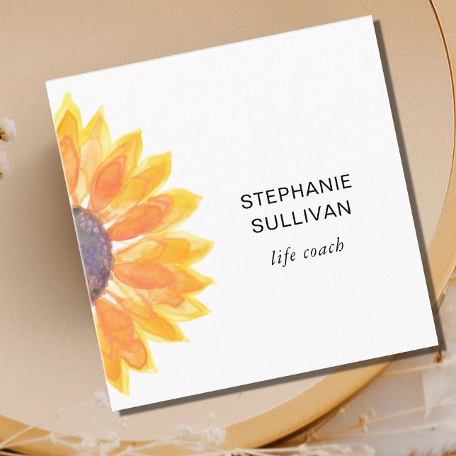 Life Coach Botanical  Square Business Card (Creator Uploaded)