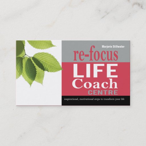 Customizable Life Coach Centre Personal Goals Motivational Business Cards