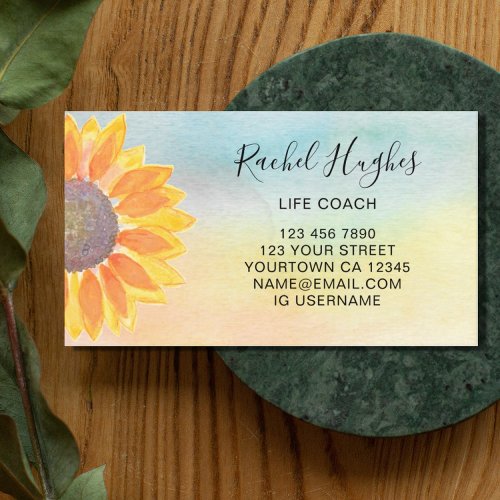 Life Coach Colorful Floral Business Card