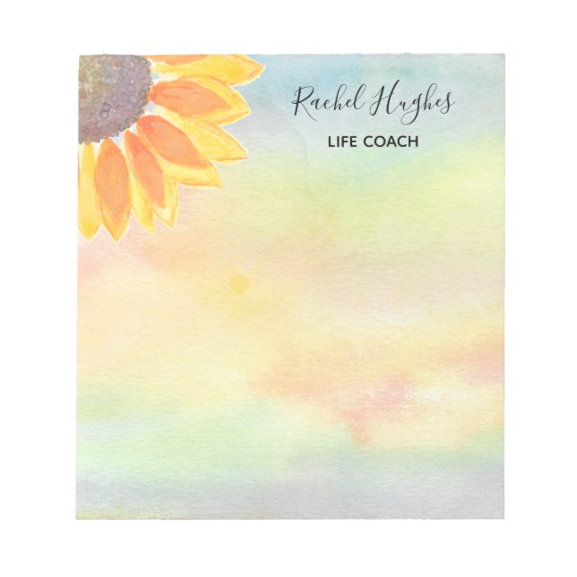 Life Coach Colorful Sunflower Notepad (Front)
