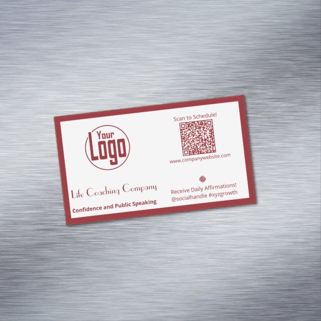 Life Coach Company Logo Business Card Magnet (In Situ)