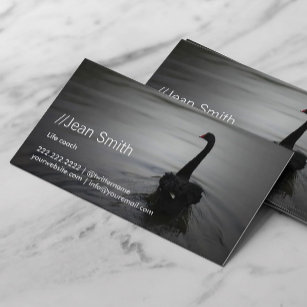 Life Coach Counselor Elegant Black Swan Business Card