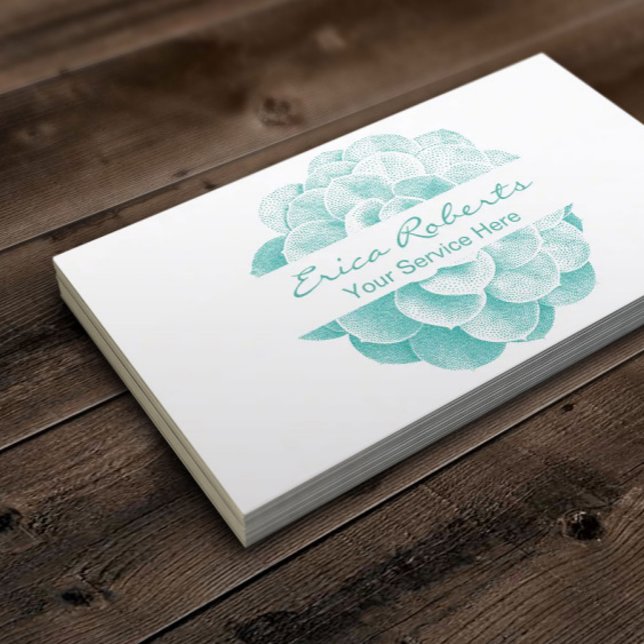 Life Coach Counselor Minimalist Succulent Floral Business Card (Creator Uploaded)