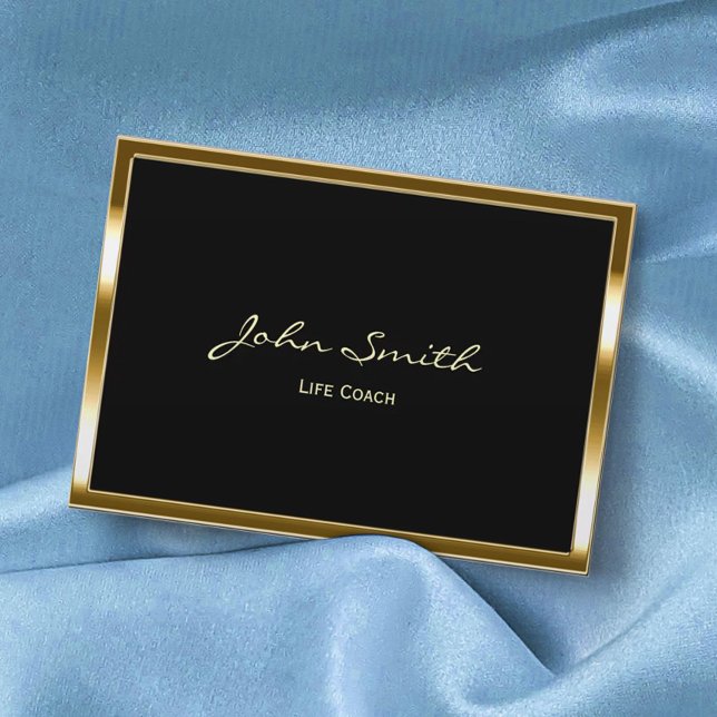 Life Coach Counselor Therapy Gold Border Business Card (Creator Uploaded)
