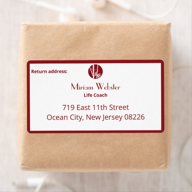 Life Coach Custom Text & Logo Return Label (Insitu)