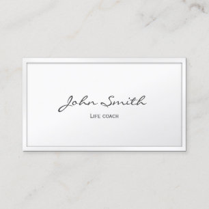 Life Coach Elegant White Framed Business Card