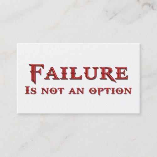 Life Coach Failure Is Not An Option Business Cards