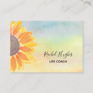 Life Coach Floral Watercolor Business Card
