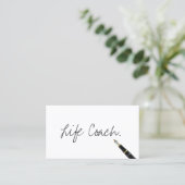 Life Coach Free Handwriting Script Business Card (Standing Front)