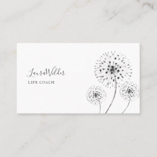 Life Coach Hand Drawn Flowers Business Card