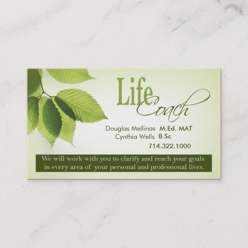 Life Coach I Personal Goals Spiritual Counseling Business Card Template