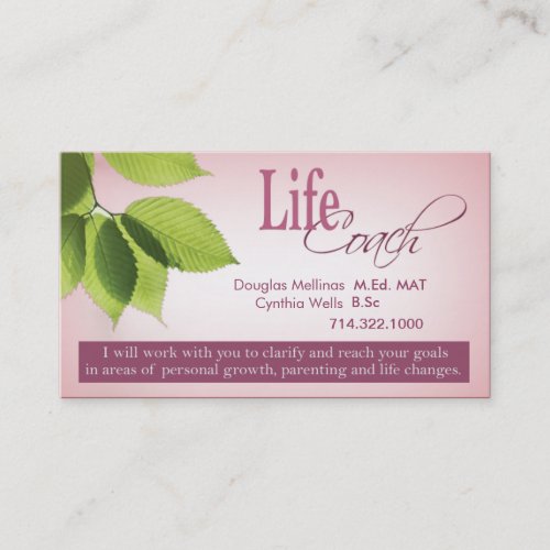 Life Coach I Personal Goals Spiritual Counseling Business Card